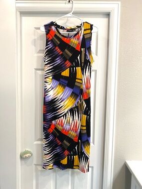 Apt 9 Sleeveless Abstract Print Midi Dress in Multi